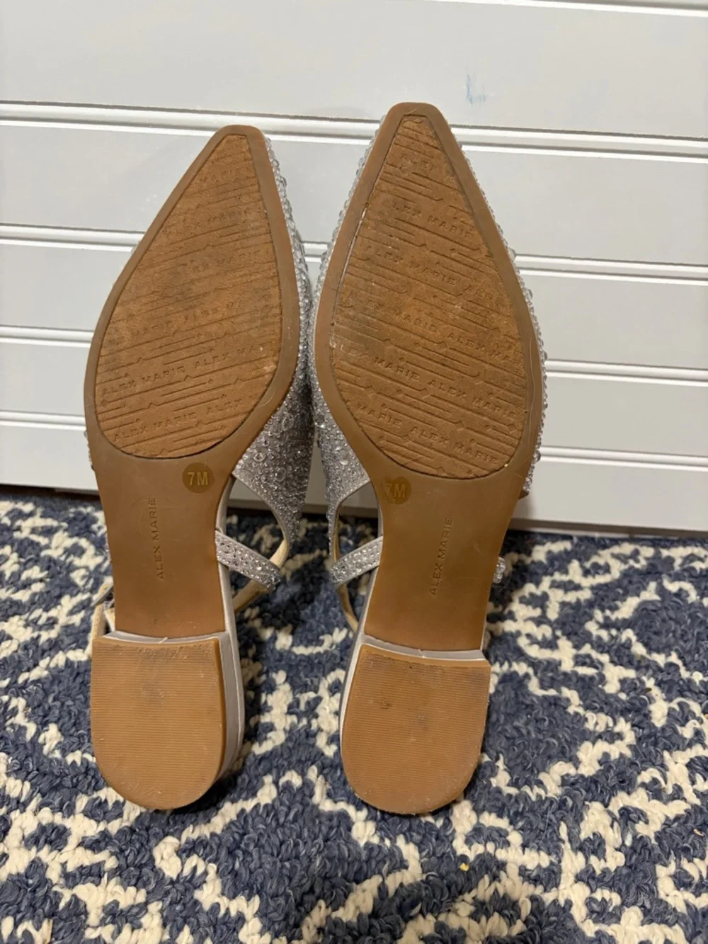 Alex Marie Silver Crystal-Embellished Pointed Slingback Flats - Picture 8 of 8